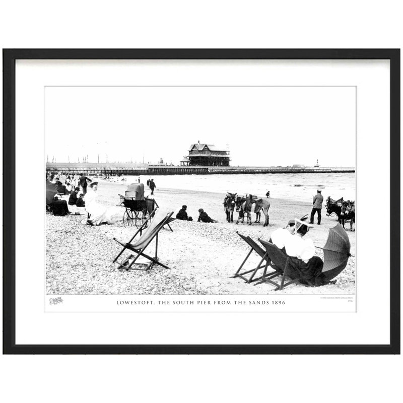 Lowestoft, The South Pier From The Sands 1896 by Francis Frith - Single Picture Frame Print, 28cm H x 36cm W x 2.3cm D