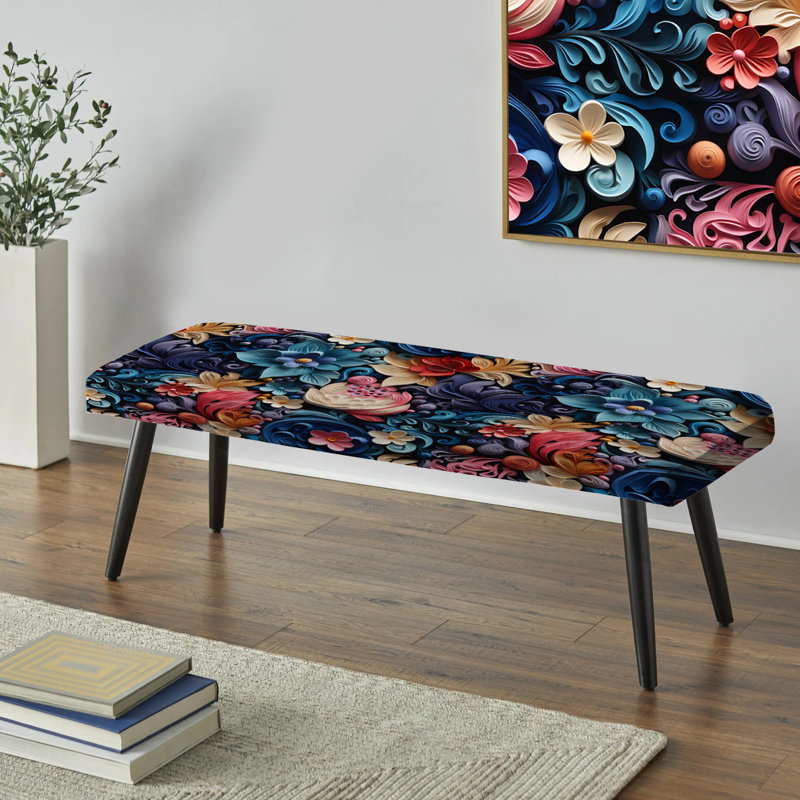 Banc romantique rembourré à motif cachemire romantique