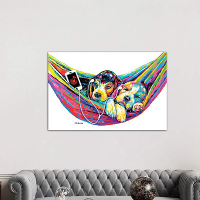 Couple Hammock by P.D. Moreno - Wrapped Canvas Print