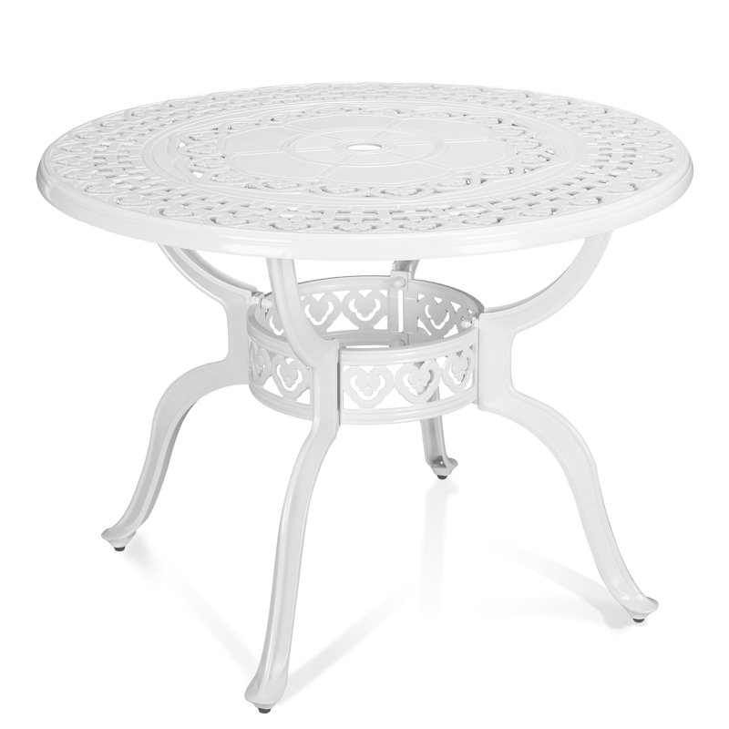 Metal Dining Table, White