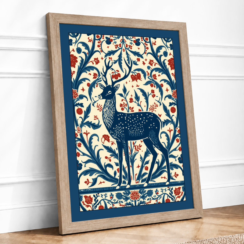 Woodland Silhouette Boho - Framed Print, A3 - 42.0 x 29.7 cm, Oak