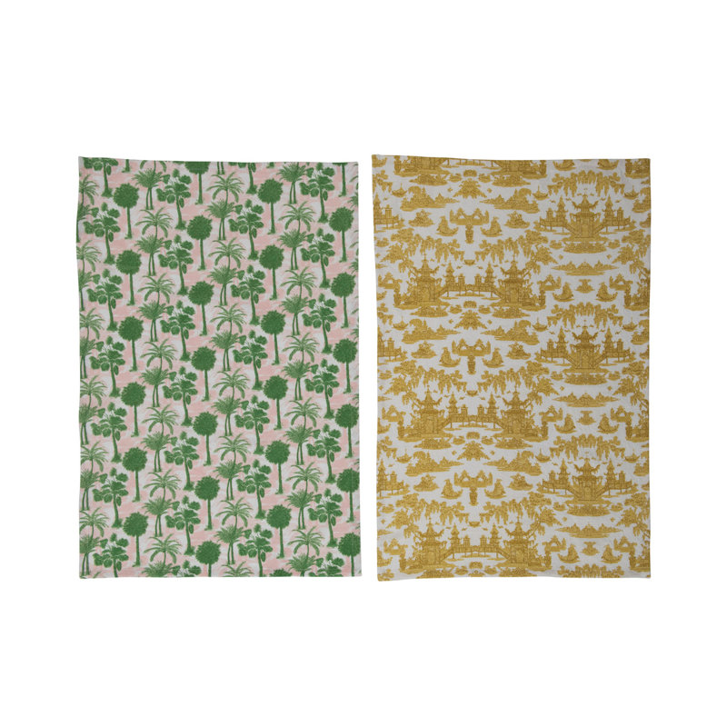 Cotton Printed Tea Towels with Pattern