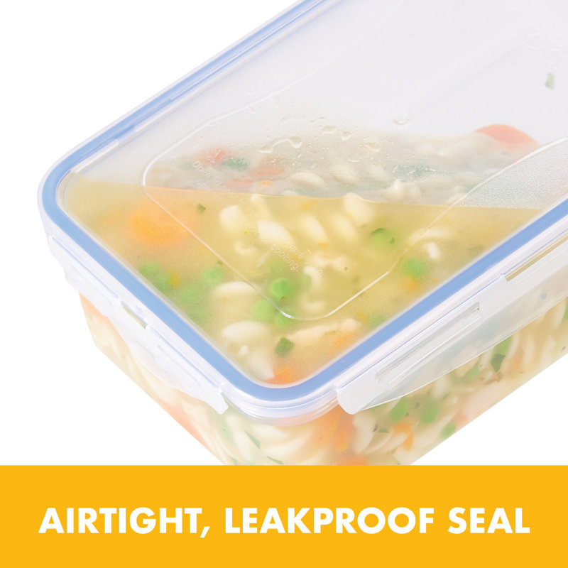 Clear Rectangular 1.9L Glass Meal Prep Container with Locking Lid
