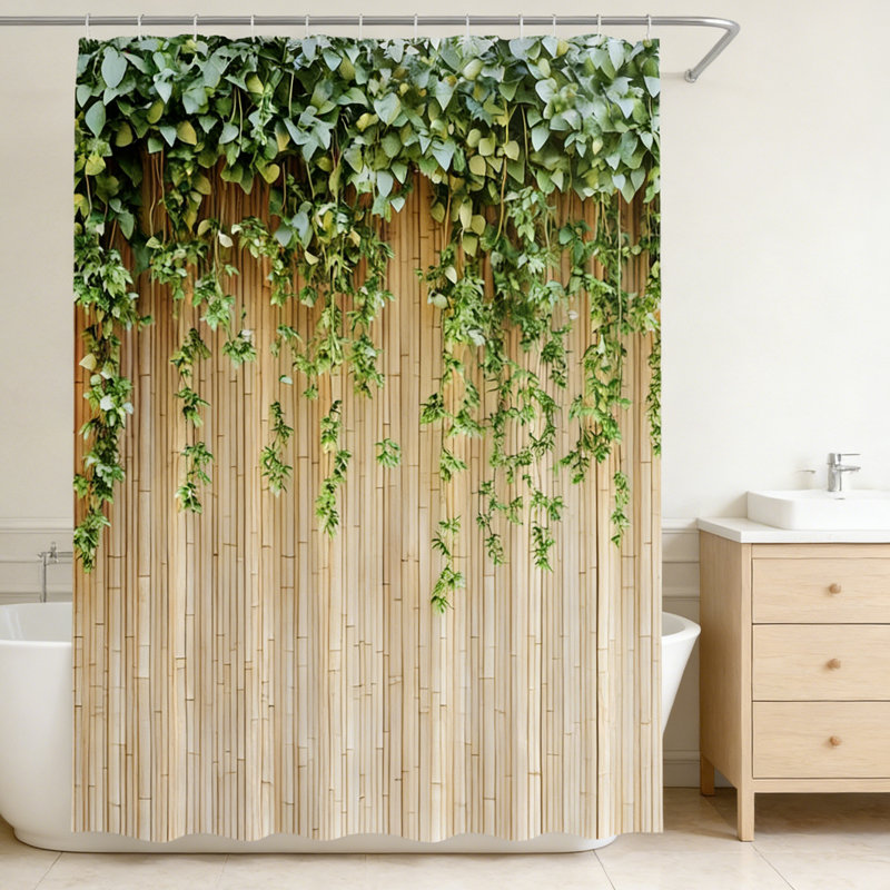 Rideaux de douche avec crochets inclus, H 72 po x l 66 po