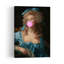 Rococo Bubblegum Lady Classic Contemporary Elegant Portrait Wall Art Print 1 Piece Wrapped Canvas Wall Art-129130847