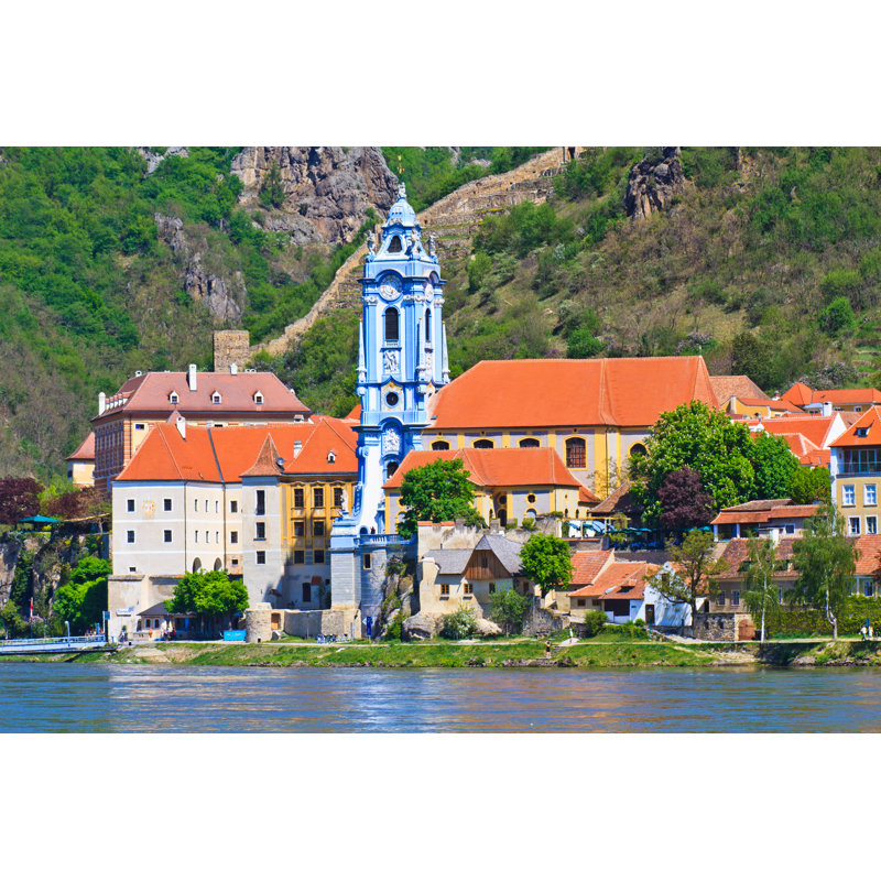 Church On The River Danube by Bertl123 - Wrapped Canvas Print, 30cm H x 46cm W