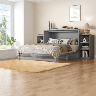 Grands lits escamotables spacieux, fabrication en bois, style moderne pour une vie compacte