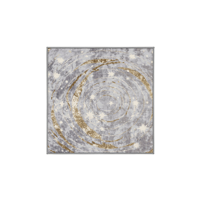 Tapis gris soyeux et moelleux, Carré 3 pi