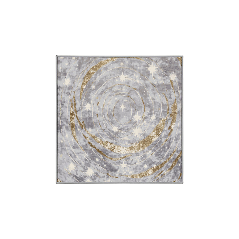 Tapis gris soyeux et moelleux, Carré 6 pi