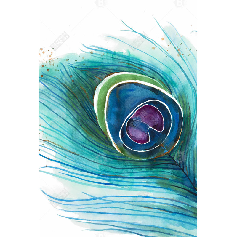 Peacock Feather Closeup - Bohemian Canvas for Home Decor