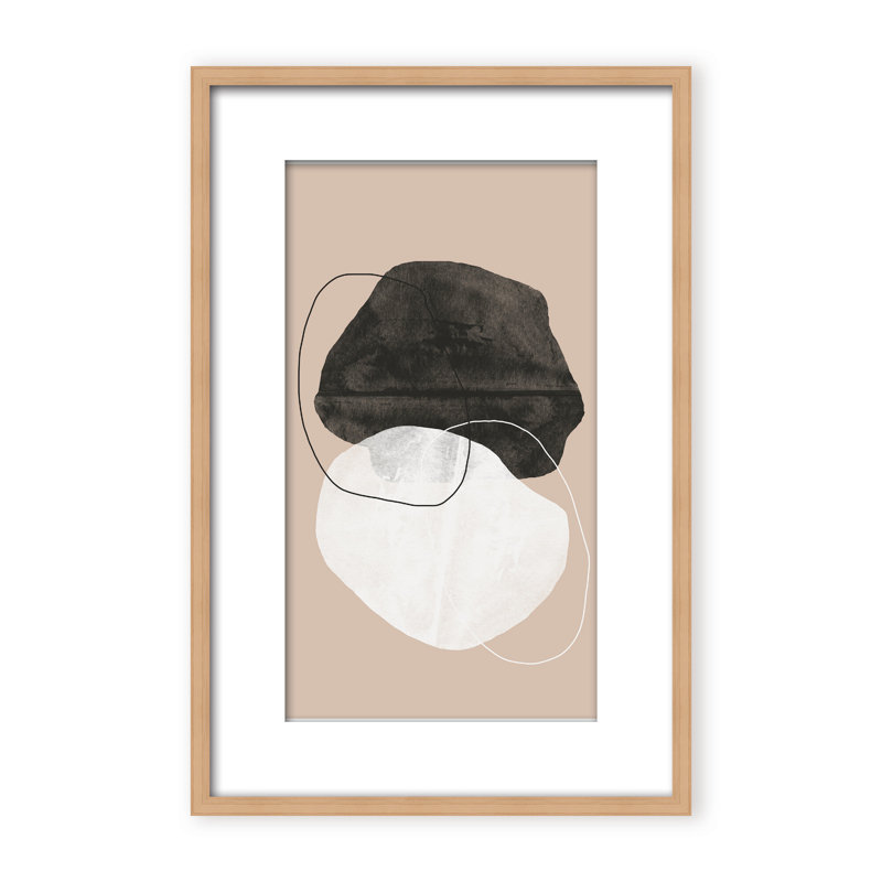 Cosmic Abstract by The Miuus Studio - Picture Frame Painting on Paper, 24" H x 16" W x 1.125" D, Black, Framed Matted Print