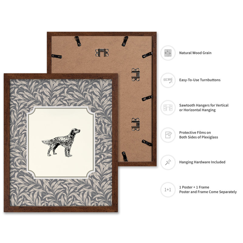 Portrait de chien n ° 2, Poster, 12"H x 16"W, Brown Framed