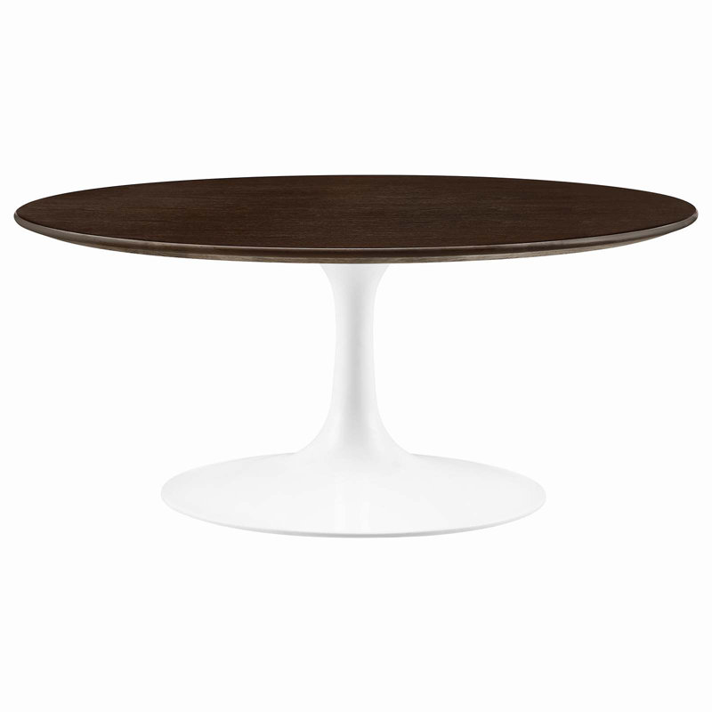 Lippa 36" Round Coffee Table, Black, White