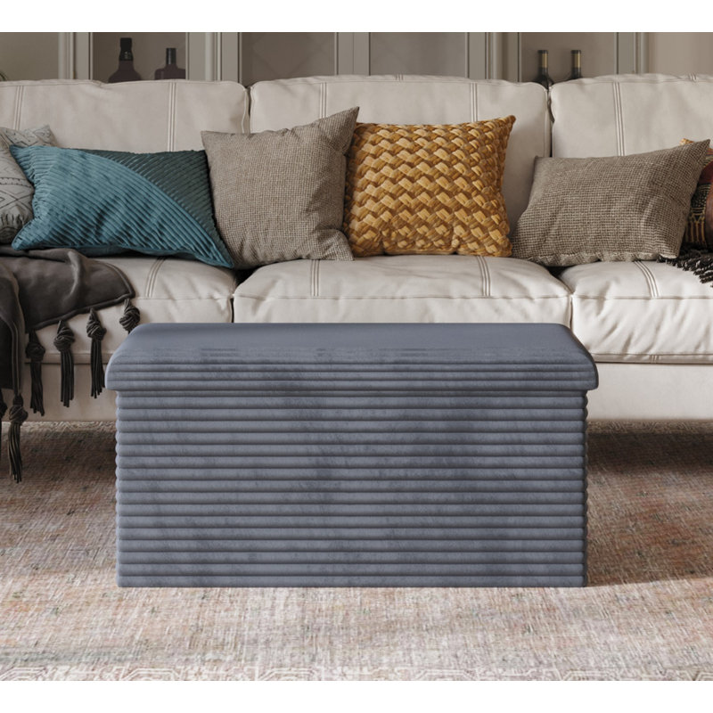 Banc de rangement rembourré Millett, Gris
