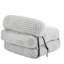 Pouf convertible de 37 po en fausse fourrure gris clair, 2 en 1, pliable et se dépliant en lit de sol, garni de mousse déchiquetée avec coussin cervical, aucun assemblage requis