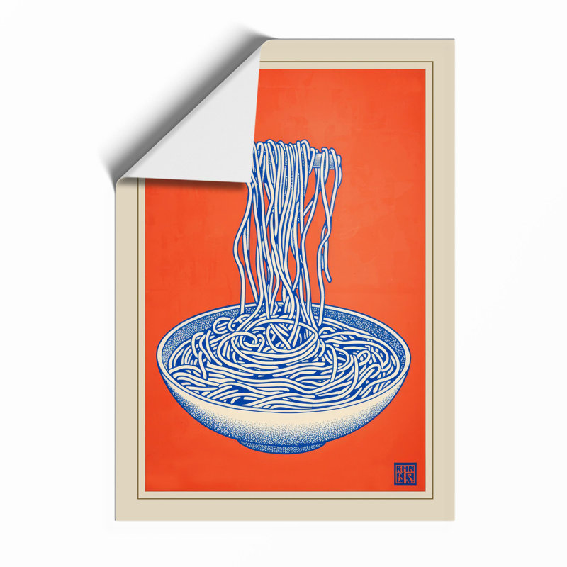 Noodles and Chopsticks Modern - Framed Print, A4 - 29.7 x 21.0 cm, Unframed