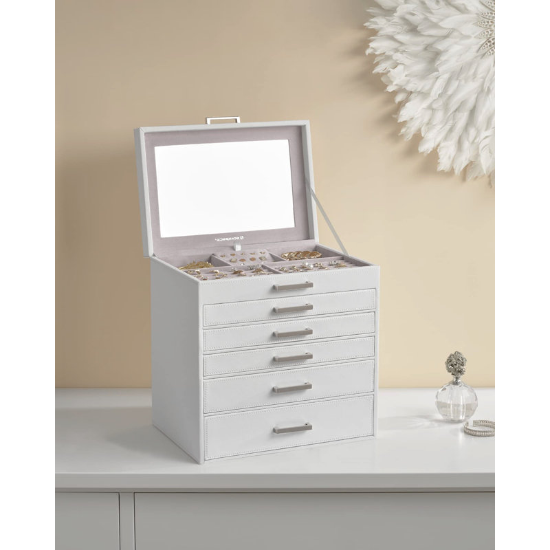 Wood Jewellery Box +, White