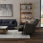 Fauteuil inclinable pivotant avec repose-pieds manuel en cuir-420791379
