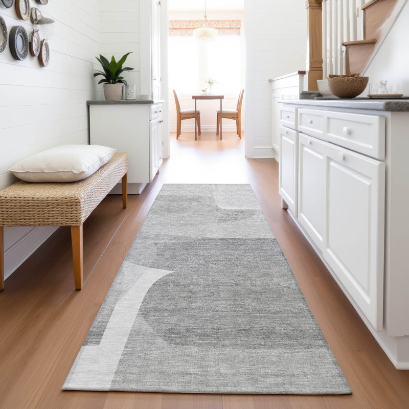 Machine Washable Indoor/Outdoor Xhevrie Linen Rug, Runner 2'3" x 7'6"