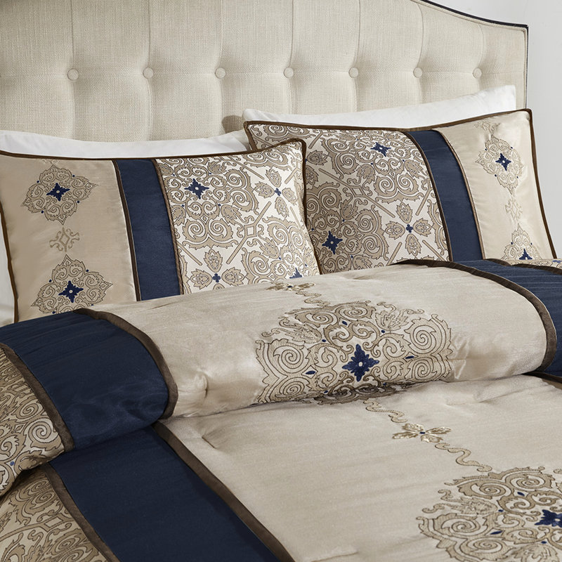 Édredon bleu marine - grand, tissu lavable à la machine grand avec rembourrage 100%, Marine