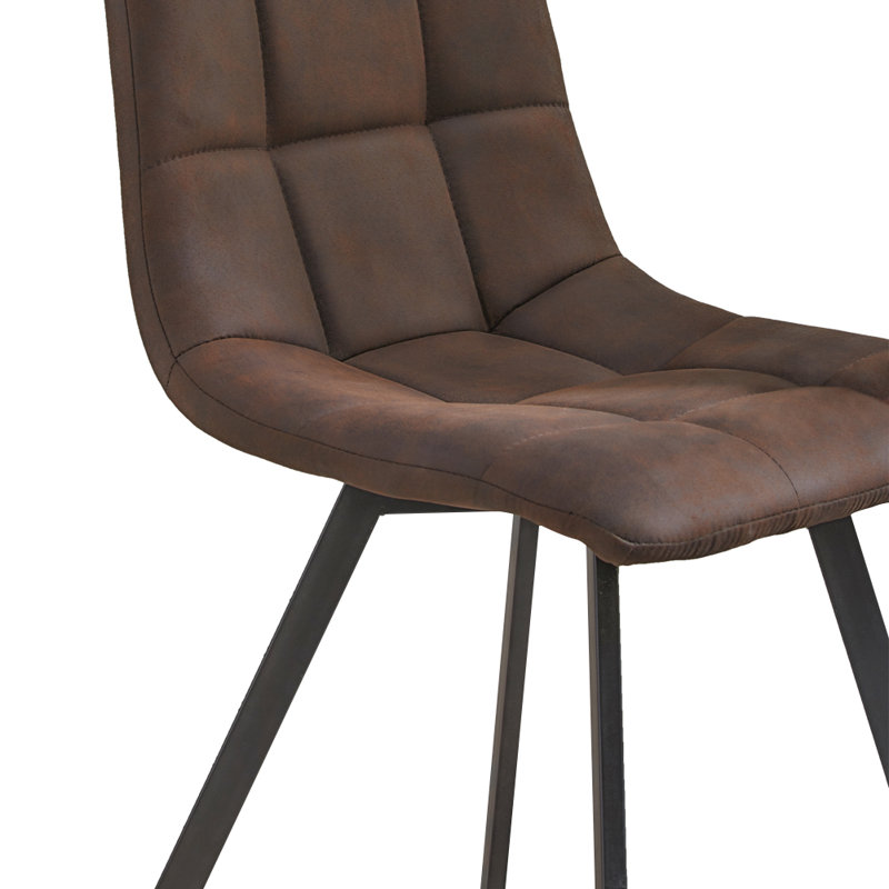 Angle Upholstered Dining Chair, Brown