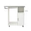 Chariot à repasser compact avec planche à roulettes, armoire polyvalente blanche E1 pour vestiaire et cuisine, tringle à vêtements pour économiser de l'espace sur le chariot, linge de cuisine, design