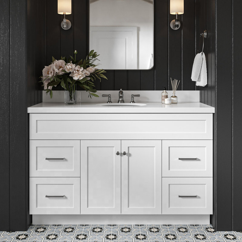 Ensemble de meuble-lavabo simple 55 po Abell, Blanc