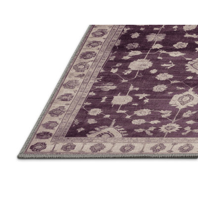 Machine Washable Overdyed Gray Area Rug