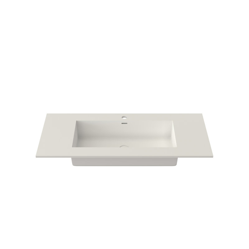Lavabo de salle de bain rectangulaire simple 39 "avec comptoir et trou de trop-plein 39"