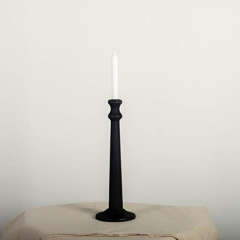 Porte-bougie en bois, petit, H 16,25 po x l 5 po x P 5 po