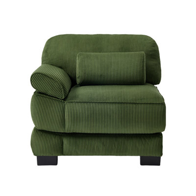 Canapé en velours côtelé avec 1 coussin, vert
