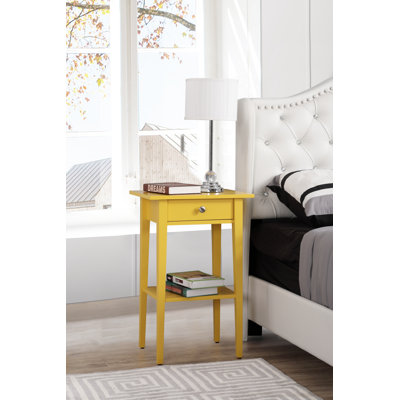 Dalton 1-Drawer Nightstand, Yellow
