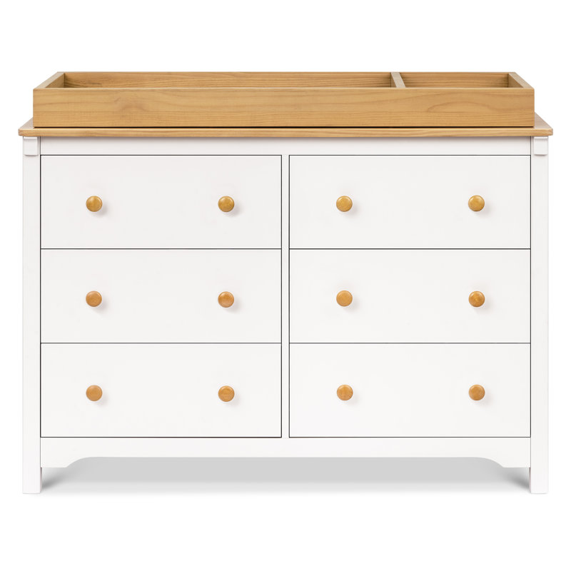 Shea 6-Drawer Dresser, Warm White/Honey