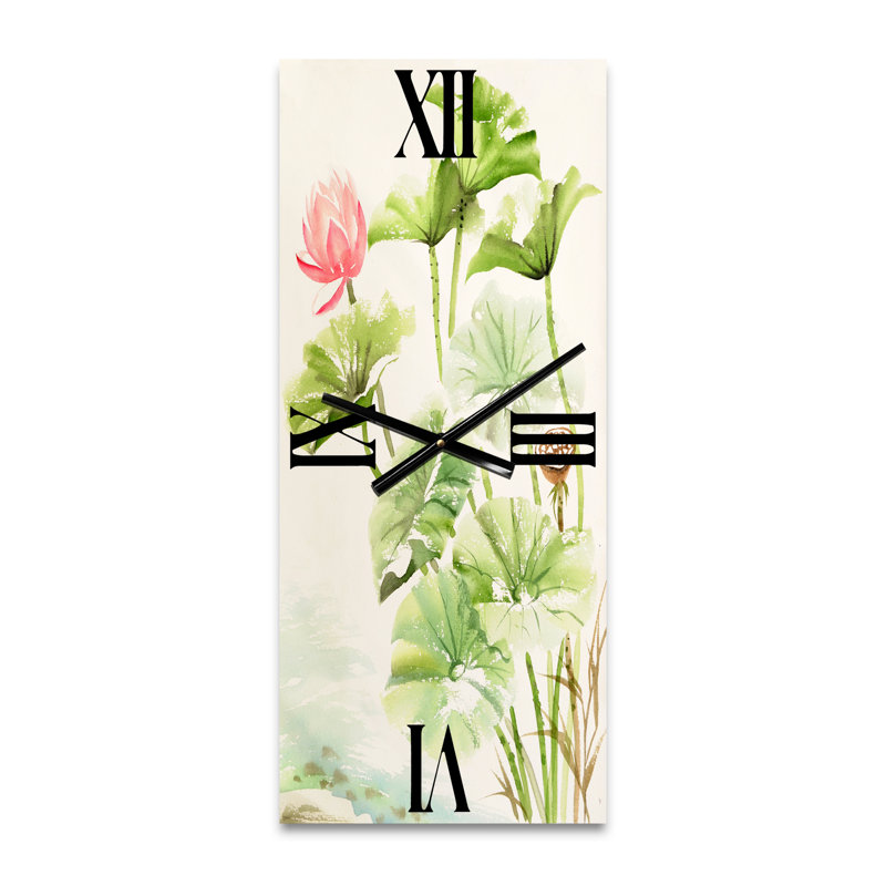Horloge murale Lotus in the Pond IV, Grand