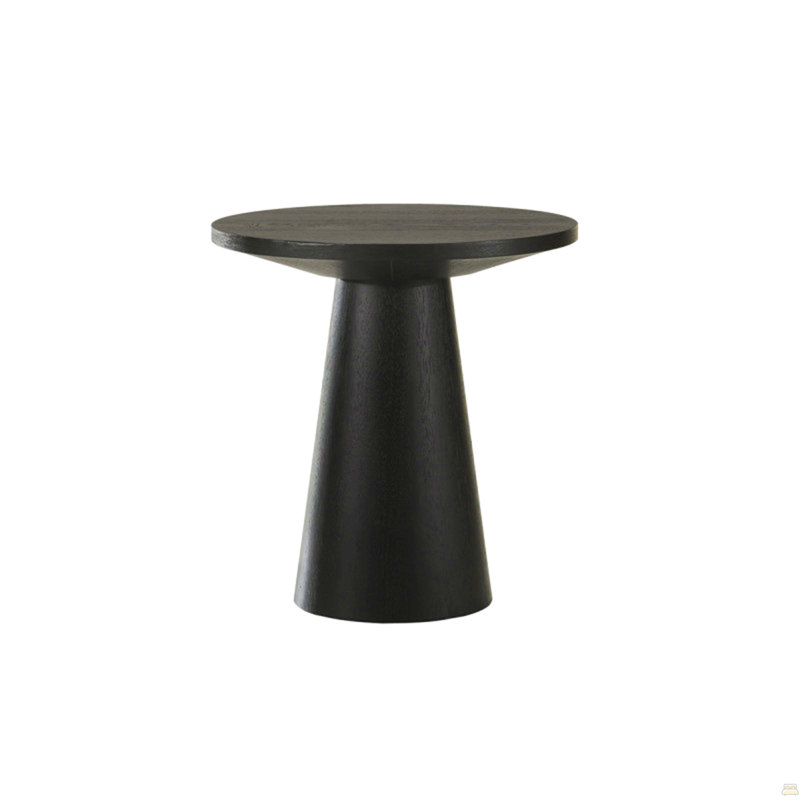 20 po. Console de salon moderne en bois avec base à piédestal, noir, Noir, Noir, Noir