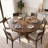 43 Inch Round Wood Dining Table for 4-6, Farmhouse Kitchen Table With Cross Pedestal & Storage Shelf for Kitchen and Dining Room- Walnut-1189193977-1189193975
