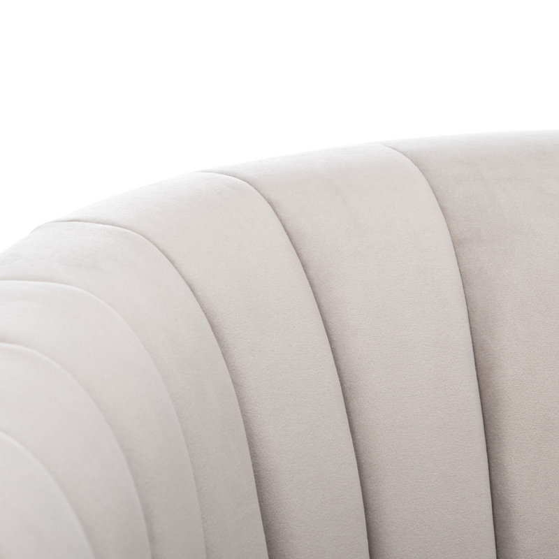 Tetrault Velvet Swivel Barrel Chair, Pale Taupe