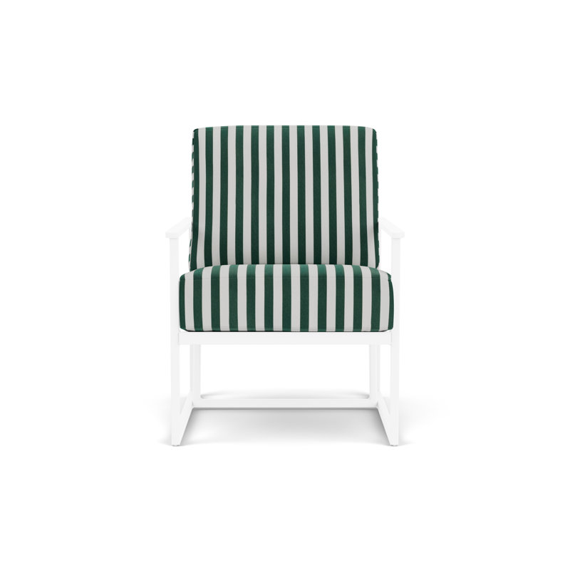 Summit Outdoor Lounge Chair, White, White, Safari White Stripe