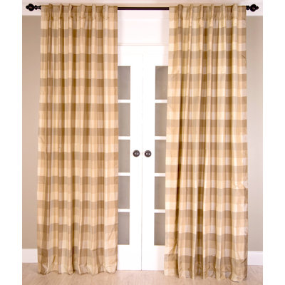Plaid and Check Silk Room Darkening Curtain