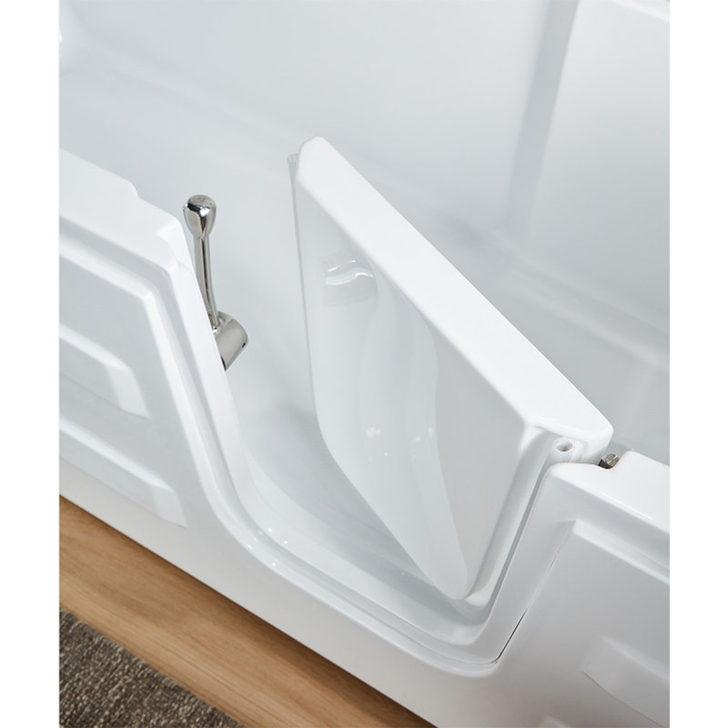 Cabine de baignoire en forme de D sans cadre de l 30 po x H 24 po Lindani, Droite