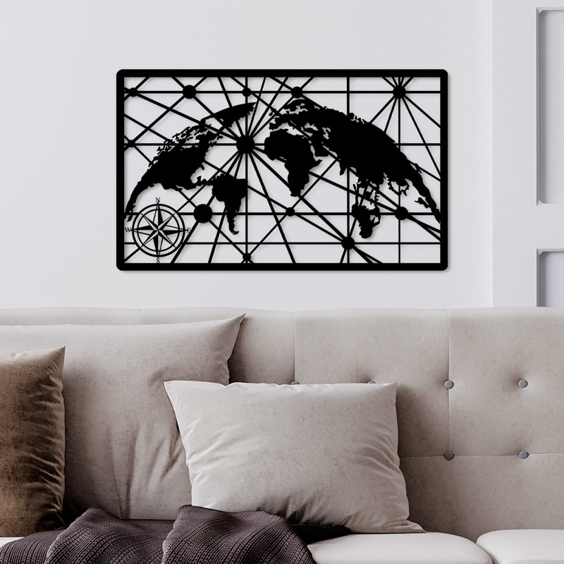 Decorative Metal Wall Accessory, Black, 15.7 x 26.0 inches | 100% Metal Construction, Thickness: 0.06 inches | Lightweight at 1.4 lbs, Perfect for Home Decor, Easy to Hang, Stylish and Modern Design