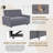 Light Gray Fluffy Fabric  Sofabed