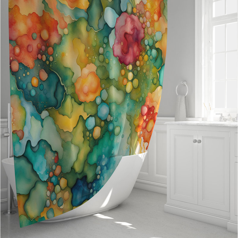 Rideau de douche abstrait Sadeja, H 72 po x l 70 po