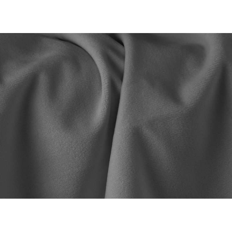 Lit plateforme tapissier Elly, Lit double, Velours gris