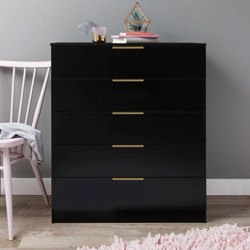 Glenhaven 2 Door Manufactured Wood Wardrobe, Pitch Black