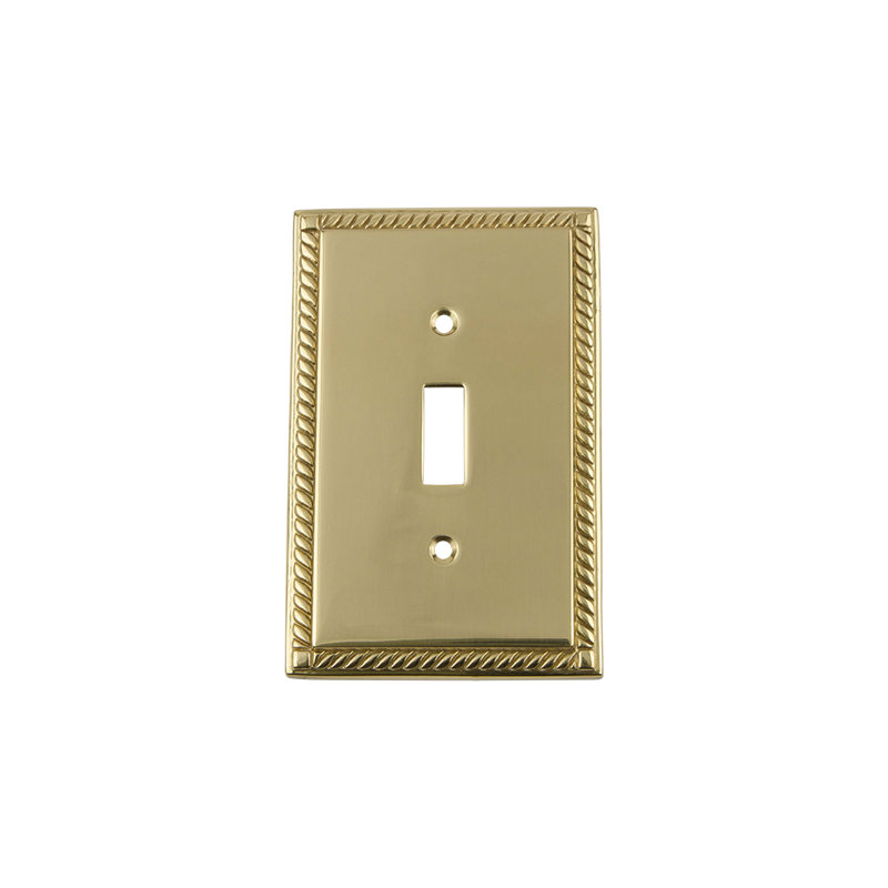 Rope 1-Gang Toggle Light Switch Wall Plate, Polished Brass