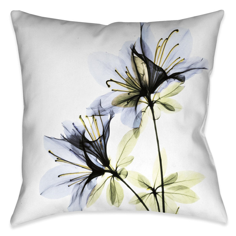Azalea X-Ray Floral Throw Pillow
