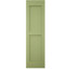 Volets extérieurs Americraft à deux panneaux plats égaux en bois véritable (par paire), 45,7 cm (L) x 203,2 cm (H), avec capuchons de volet en aluminium, vert rail-136153887