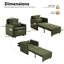 Canapé-lit convertible L 87 po 3-en-1, dossier réglable en 3 sections avec 2 coussins et sac de rangement-1029668283