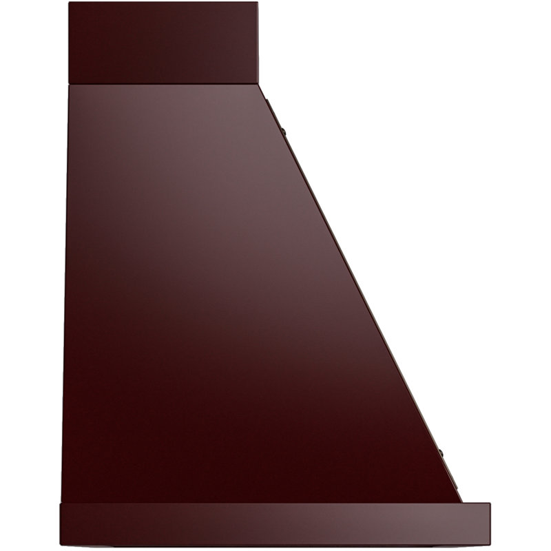 ILVE 36" Nostalgie II Noblesse 600 CFM Ducted Wall Mount Range Hood, Burgundy Red/Burnished
